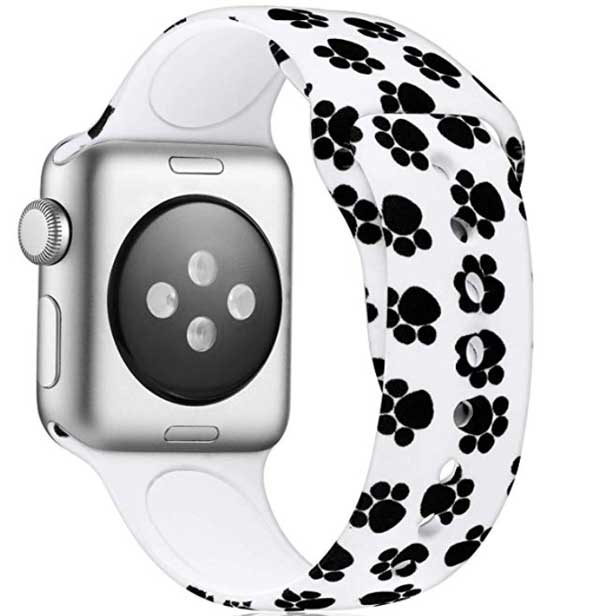 Yumuşak Silikon Apple Watch Kordonu Üzerine Kedi Pençesi Baskısı