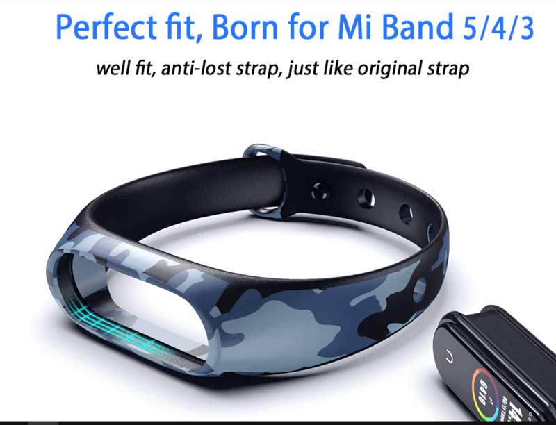 Mi-Band-5 için kamuflaj kayışları