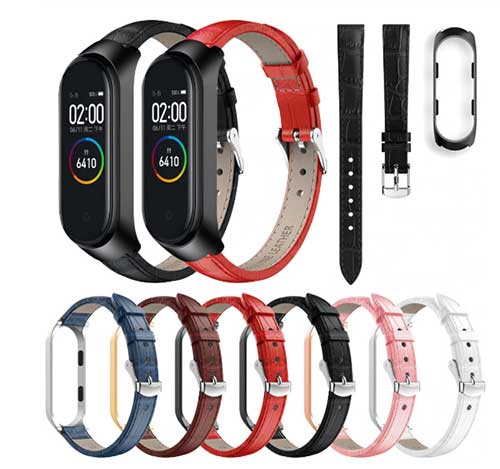  Xiaomi Mi Band 4 için Deri Kayış