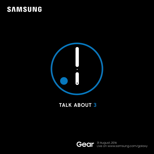 Samsung Gear S3, 31 Ağustos 2016'da Tanıtılacak