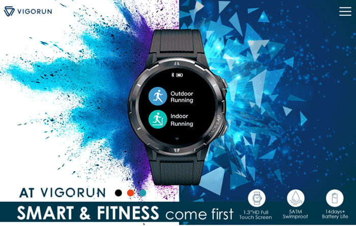 VigoRun Akıllı Saat Modeli ID216 - Giyilebilir Bir Fitness Odaklı