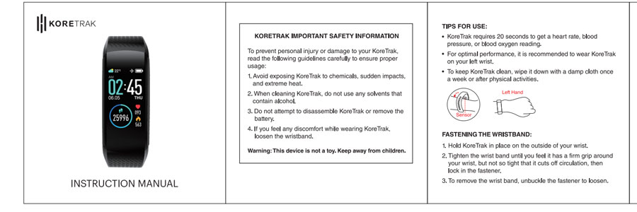 Koretrak-akıllı saat-kullanım kılavuzu